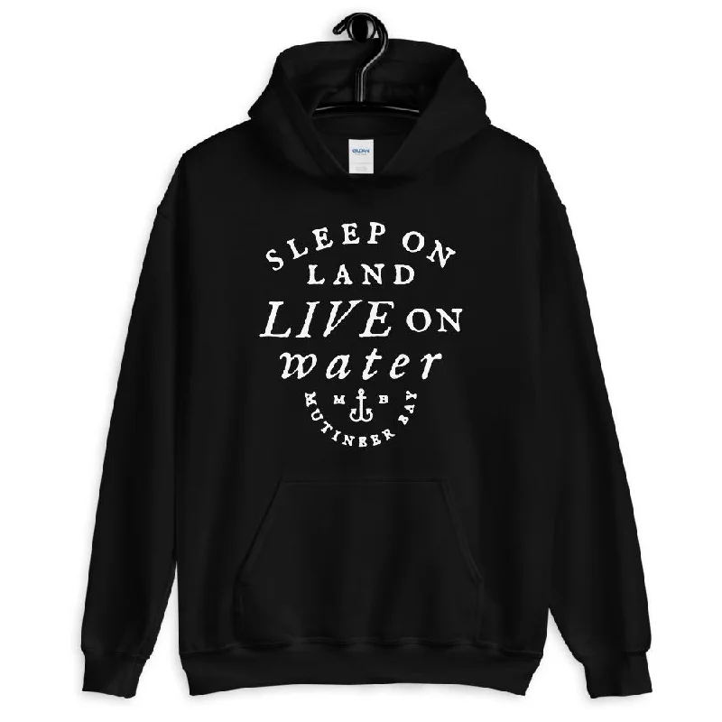 Hoodie with Drawstring-"Sleep on Land" Unisex Hoodie