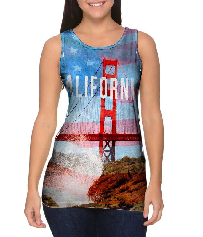 Patterned Tank-California Pride Golden Gate Bridge