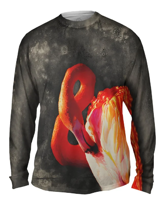 Trendy Long Sleeve-Moon Film Flamingo