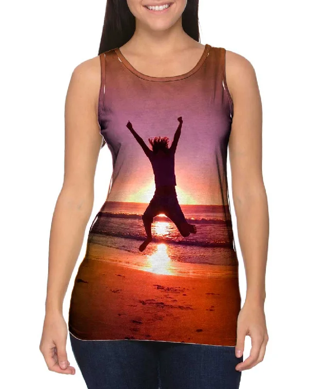 Athletic Tank-Beach Jumping