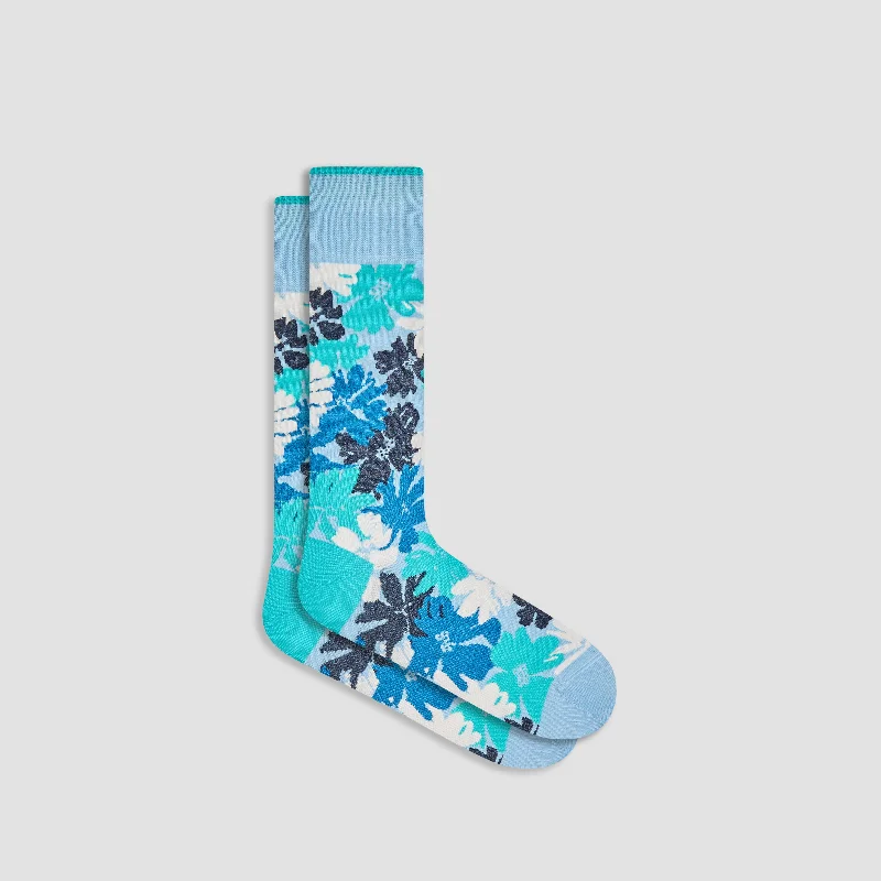 No-Show Socks for Sneakers-Floral Mid-Calf Socks