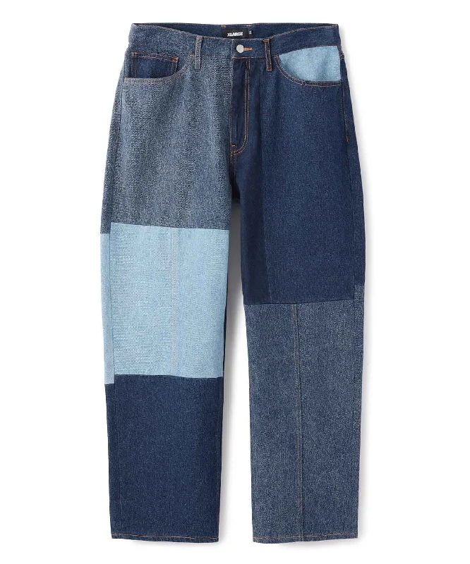 Relaxed Fit Jeans-PATCHWORK DENIM PANTS