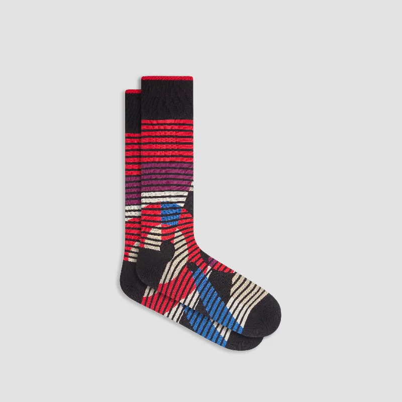 Logo Socks-Striped Abstract Mid-Calf Socks