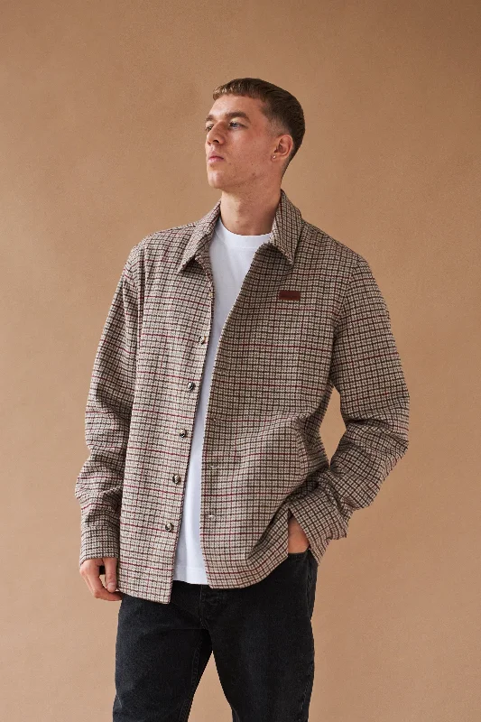 Sherpa Jacket-AXEL WOOL DOGTOOTH COACH JACKET