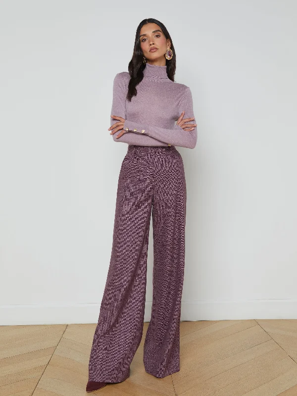 Striped Pants-Pilar Wool Wide-Leg Pant