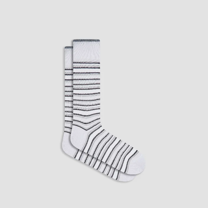 Tennis Socks-Striped Mid-Calf Socks