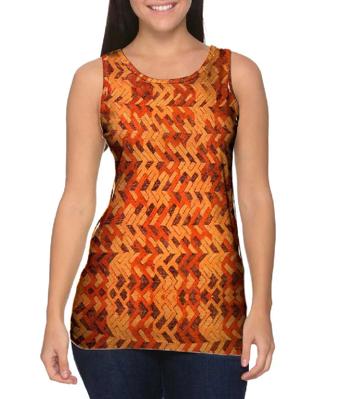 Workout Sleeveless-African Tribal Kuba Cloth Boomerang