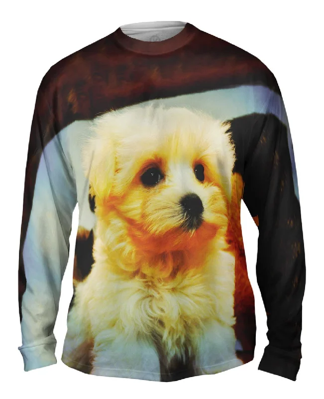 Fitted Long Sleeve-Maltese Table Puppy