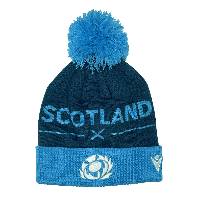 Striped Hat-Scotland Pom Pom Beanie-2 24/25 by Macron