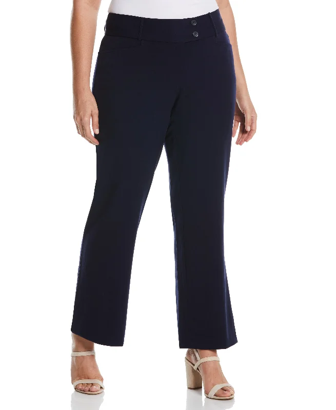 Sweatpants-Plus Size Curvy Fit Boot Cut Pant - Curvy Fit