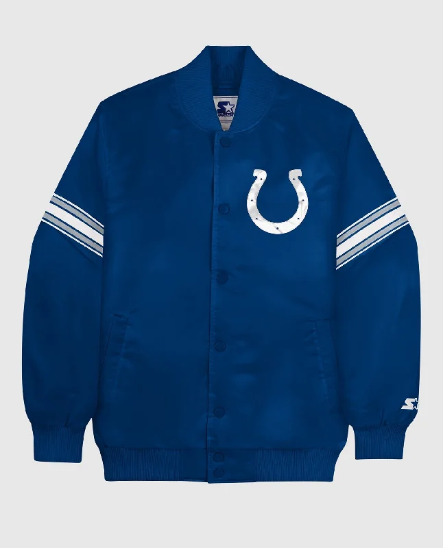 Lightweight Jacket-Indianapolis Colts Varsity Satin Full-Snap Jacket