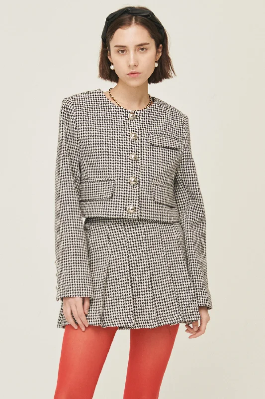 Shearling Jacket-Haley Houndstooth Jacket