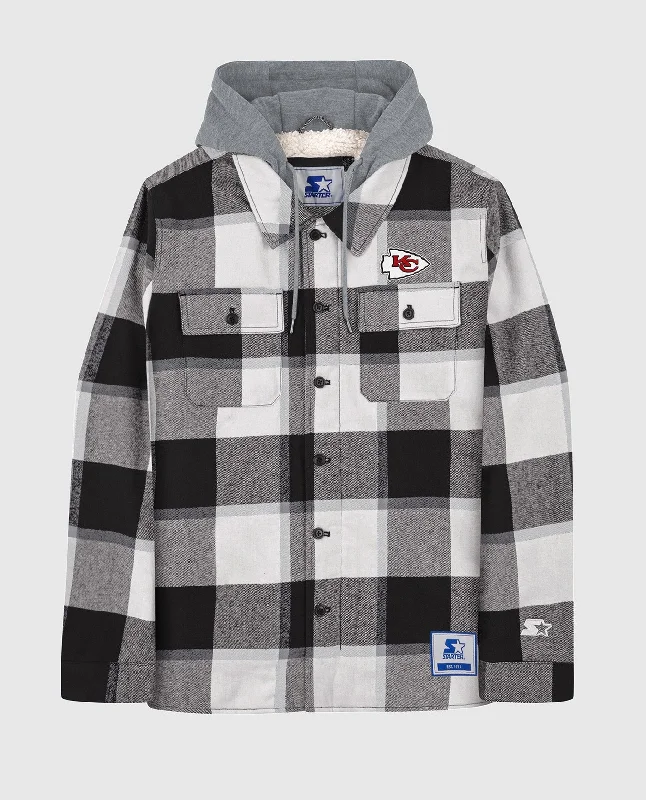 Travel Jacket-Kansas City Chiefs The Big Joe Sherpa Lined Plaid Jacket