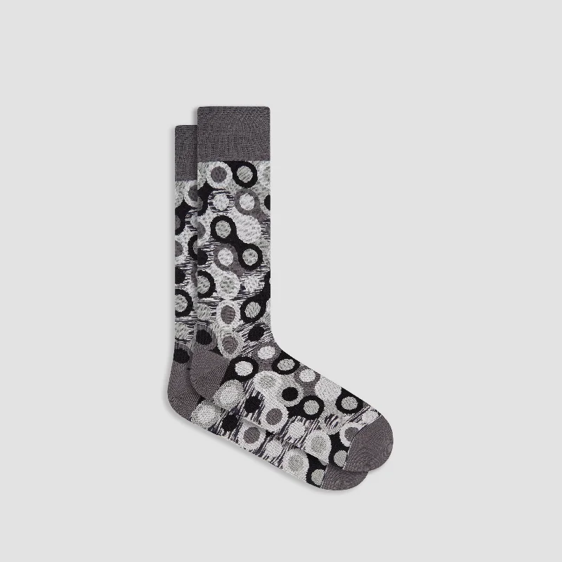 Wool Hiking Socks-Geometric Mid-Calf Socks