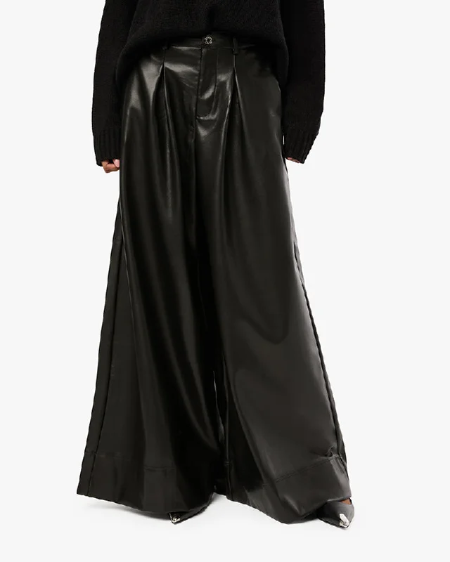 Flexible Pants-Vegan Leather Extreme Wide Leg Pant