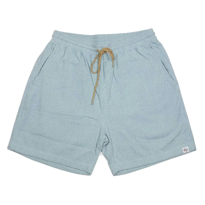 Boating Shorts-Relaxed terrycloth shorts in Milky Blue cotton mix