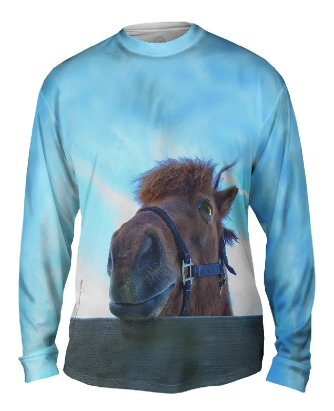 Retro Long Sleeve-Horse Fence Peeker