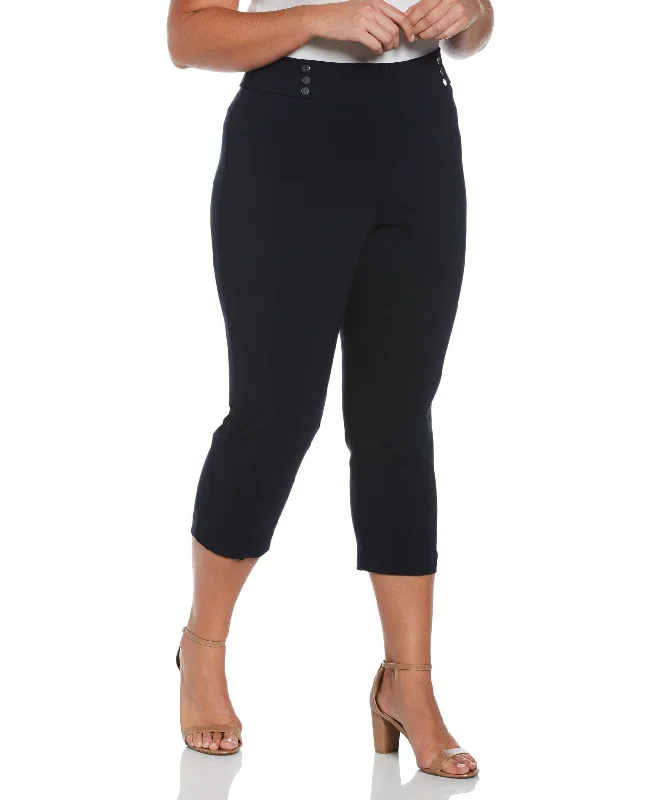 Water-Resistant Pants-Plus Size Pull-On Capri Pant - Comfort Fit