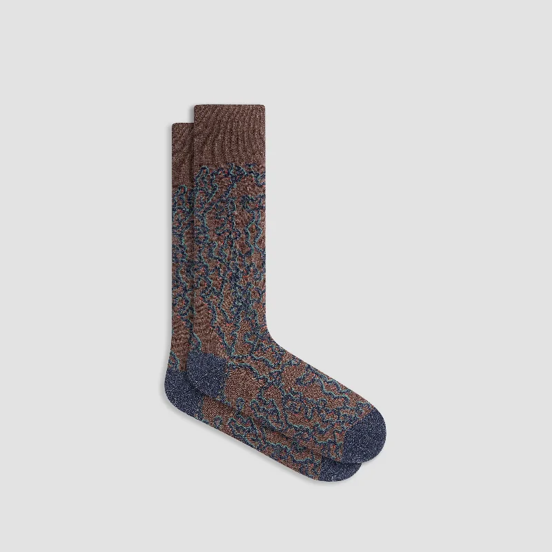 Football Socks-Marbled Mid-Calf Socks