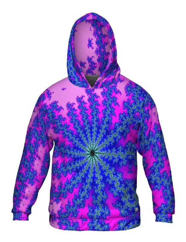 Hiking Hoodie-Blue Pink Flower Vector