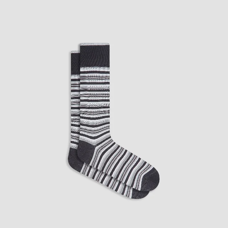 Knee-High Compression Socks-Striped Mid-Calf Socks