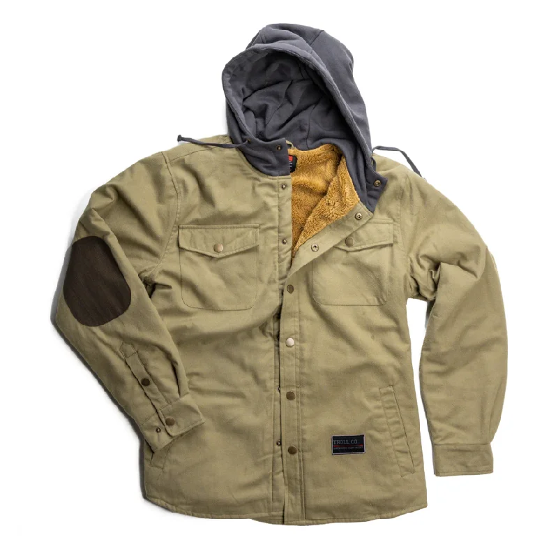 Down Jacket-Troll Co. Men's Elwood Hooded Snap-Up Sherpa-Lined Jacket