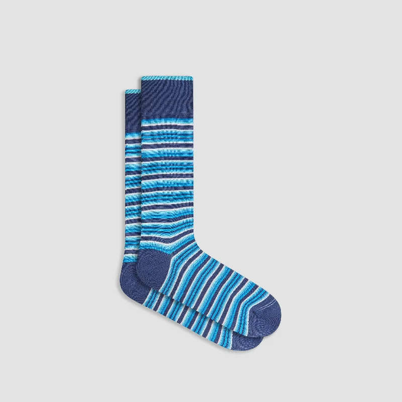 Slip-On Socks-Striped Mid-Calf Socks