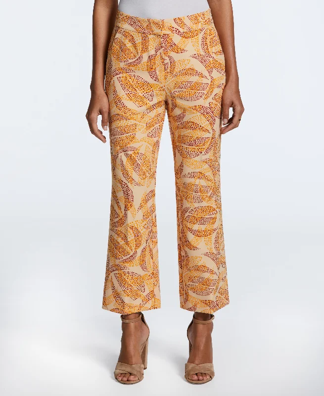 Khaki Pants-Petite Batik Print Cropped Culotte Pant