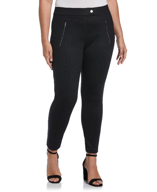 Activewear Pants-Plus Size Pull-On Pant with Zip Detail