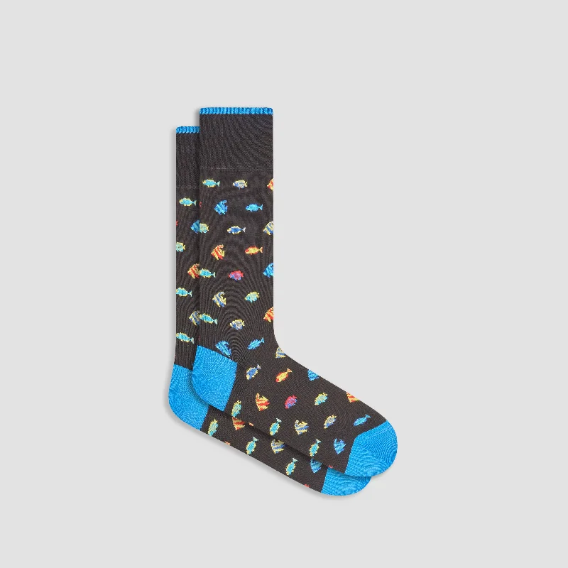 Sporty Ankle Socks-Fish Mid-Calf Socks