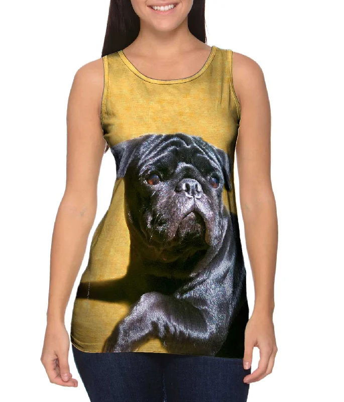 Custom Tank-Black Pug Relaxation