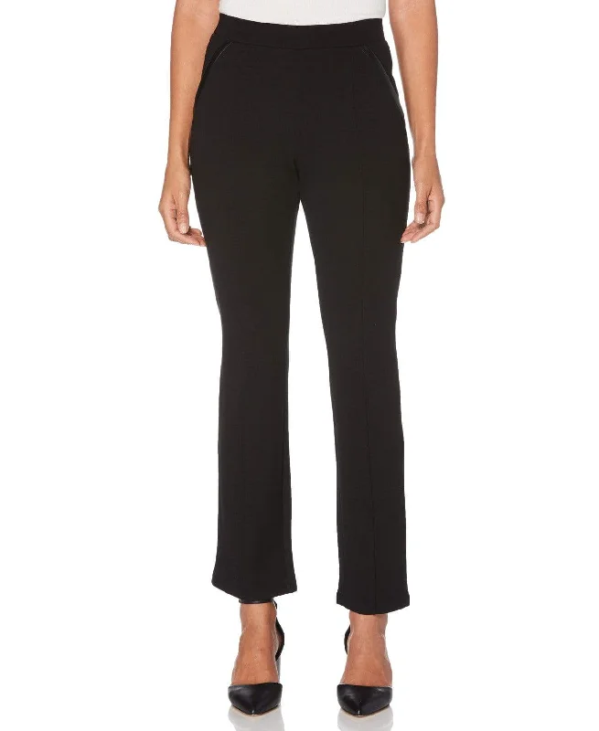 Bootcut Pants-Petite Ponte Knit Slim Leg Pant - Comfort Fit