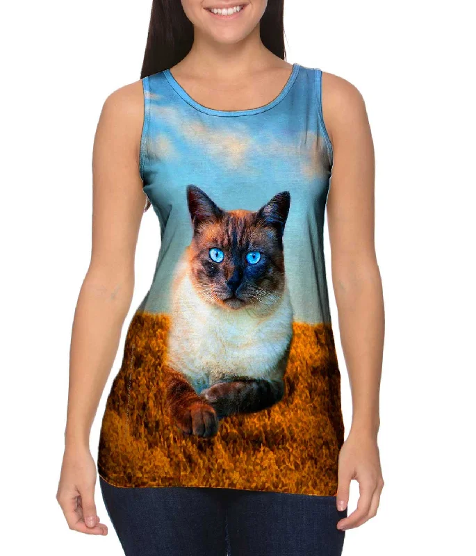 Oversized Tank-Blue Eyed Cat For President