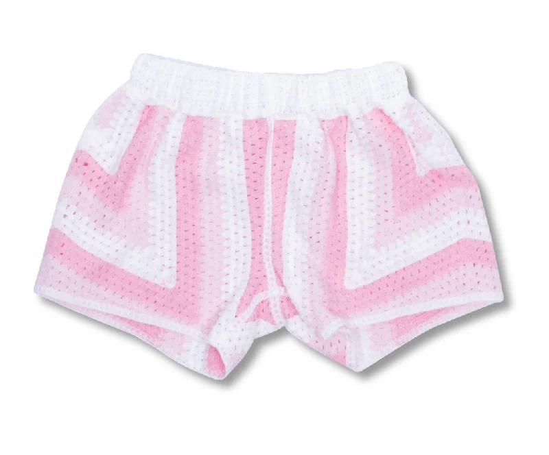 Mountain Shorts-Pink Stripe Crochet Short