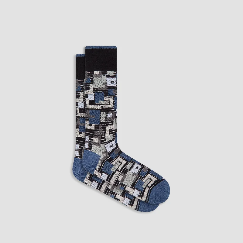 Tennis Socks-Striped Abstract Mid-Calf Socks