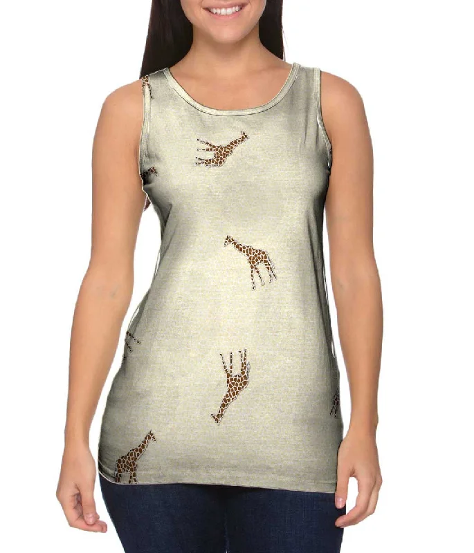 Printed Tank-Acrobatic Giraffe Pattern