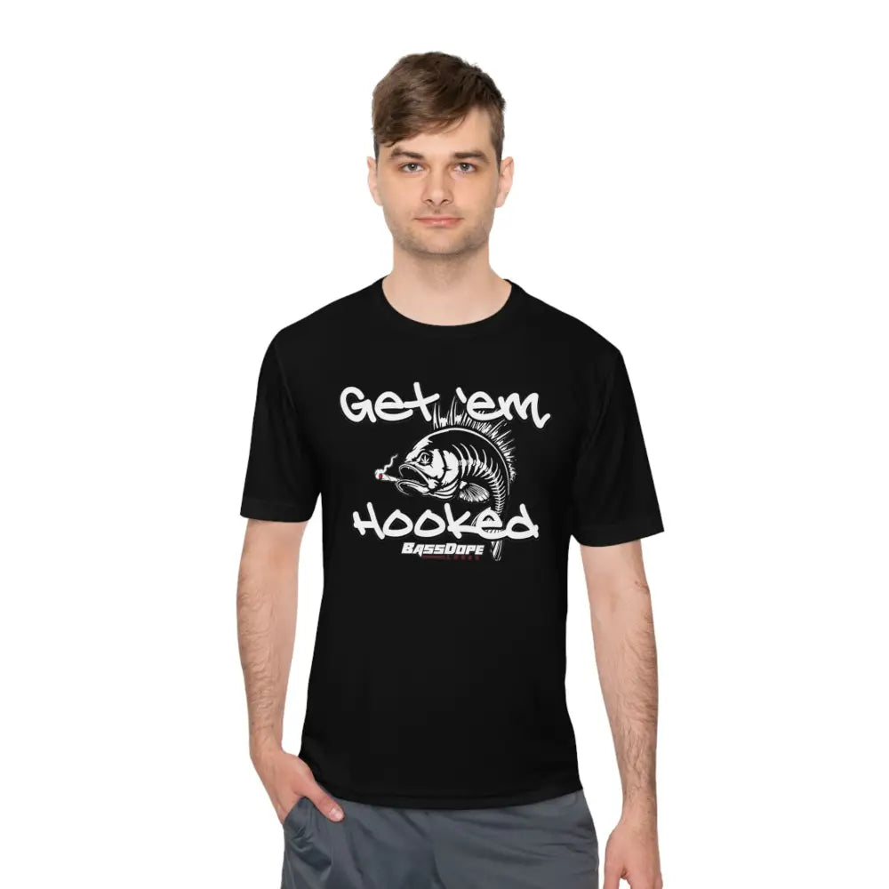 Hawaiian T-Shirt-Bassdope Get 'em Hooked Unisex Moisture Wicking Tee