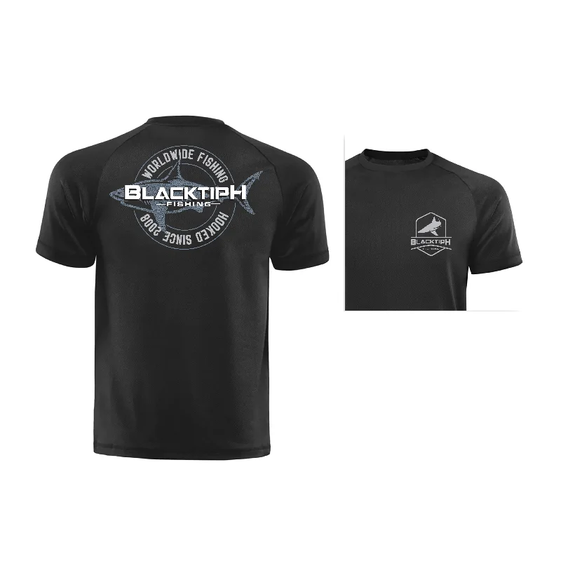 Mesh T-Shirt-BlacktipH "Hooked Since 2008" with Polyblend Fabric Lifestyle T-Shirt