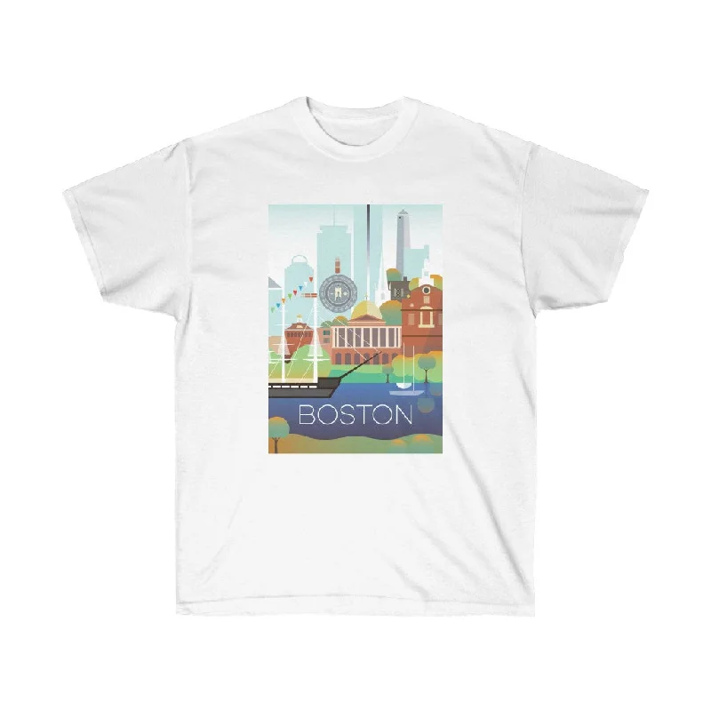 Embroidered T-Shirt-BOSTON UNISEX ULTRA COTTON TEE