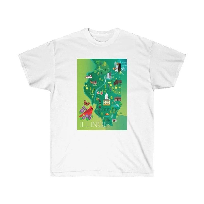 Crop T-Shirt-ILLINOIS UNISEX ULTRA COTTON TEE