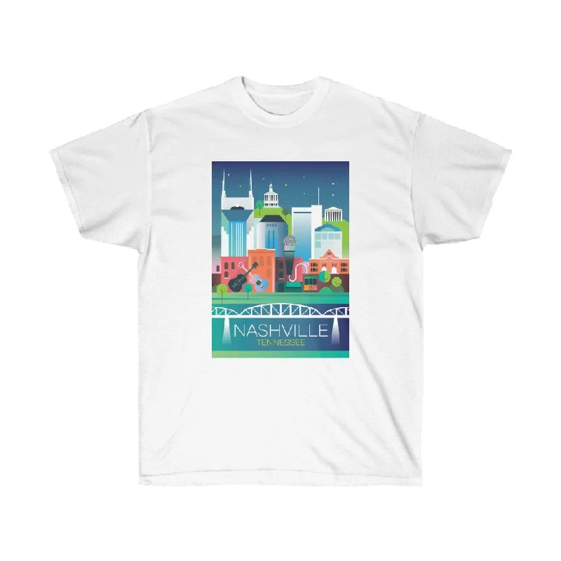 Zip-Up T-Shirt-NASHVILLE UNISEX ULTRA COTTON TEE