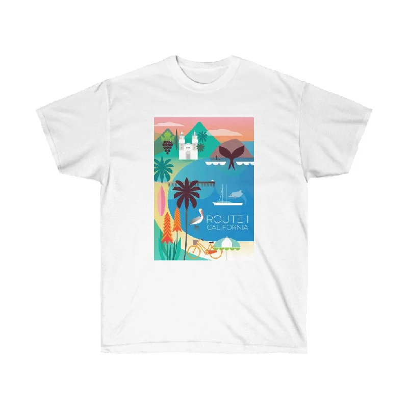 White T-Shirt-ROUTE 1 UNISEX ULTRA COTTON TEE