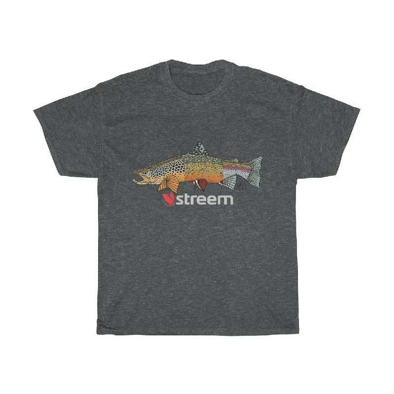 Plain T-Shirt-Tri-Trout Cotton Tee