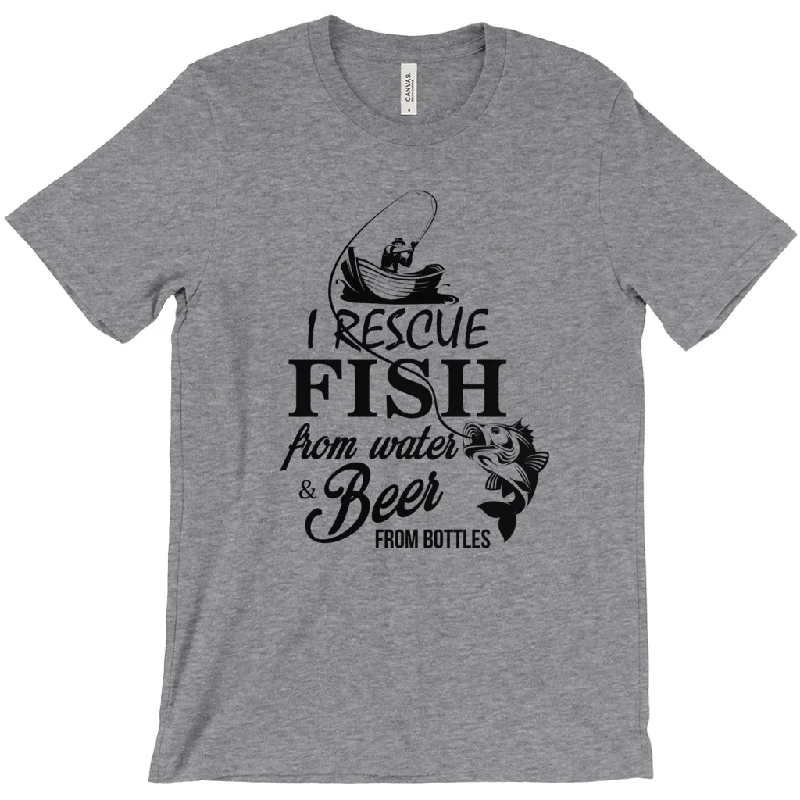 Workout T-Shirt-I Rescue Fish From Water And Beer From Bottles Men's T-Shirt